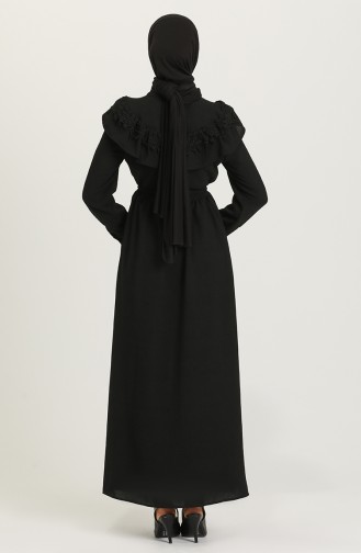 Schwarz Hijab Kleider 5052-01