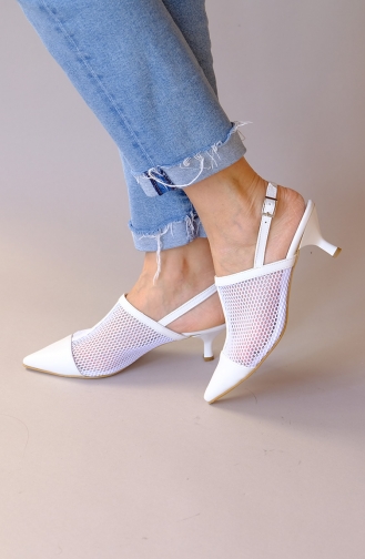 Valeri Beyaz Topuklu Ayakkabı zn302003-01 Beyaz