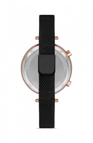 Siyah Rose Gold Kadın Hasır Kordon Dijital Kol Saati 8902712040201