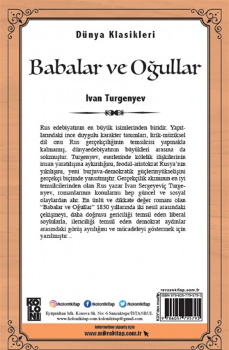 Babalar Ve Oğullar İvan Turgenyev 9786057795793
