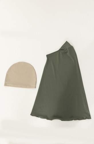 Khaki Hijab Badeanzug 21409-01