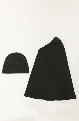 Schwarz Hijab Badeanzug 21500-01