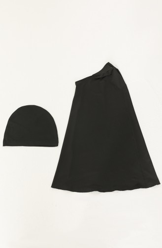 Schwarz Hijab Badeanzug 21612-01