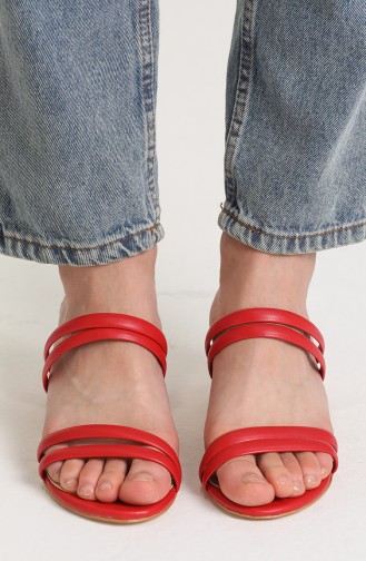 Red Summer slippers 7-02