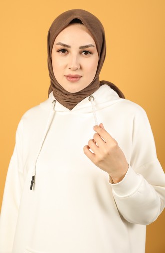 Düz Flamlı Eşarp 1007-04 Koyu Vizon