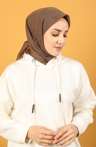 Düz Flamlı Eşarp 1007-04 Koyu Vizon