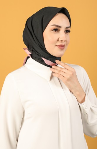 Modal Eşarp 13190A-38 Siyah Açık Pembe