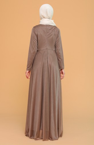 Mink Hijab Evening Dress 5397-02