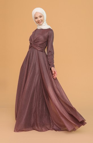 Beige-Rose Hijab-Abendkleider 5397-03