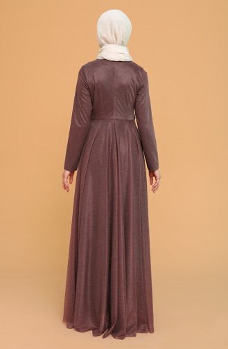 Dusty Rose Hijab Evening Dress 5397-03