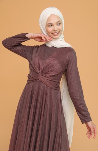 Beige-Rose Hijab-Abendkleider 5397-03