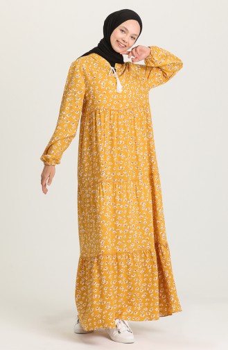 Mustard İslamitische Jurk 5208-05