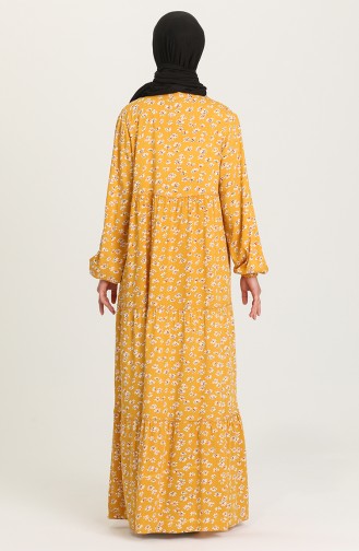 Mustard İslamitische Jurk 5208-05