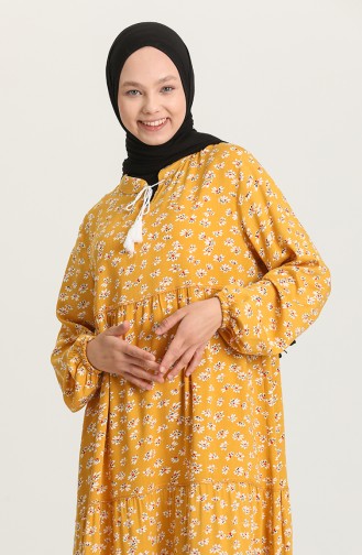 Mustard İslamitische Jurk 5208-05