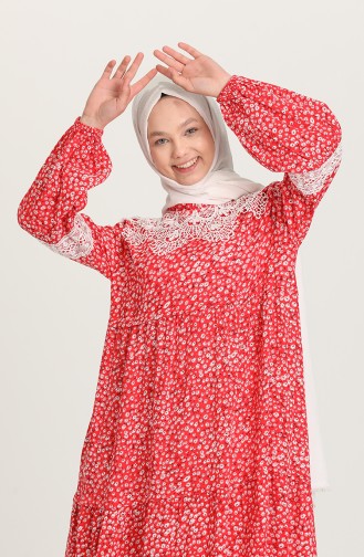 Red Hijab Dress 5223-01