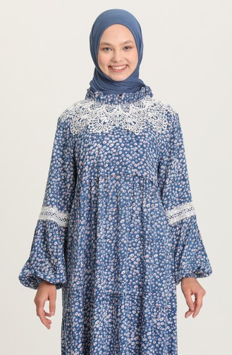 Petrol Hijab Dress 5223-02