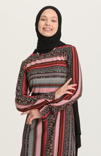 Dusty Rose Hijab Dress 8049-01