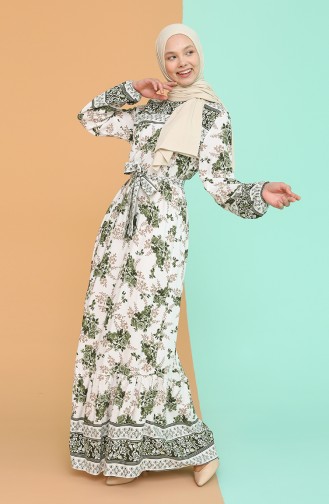 Khaki Hijab Kleider 2167-01