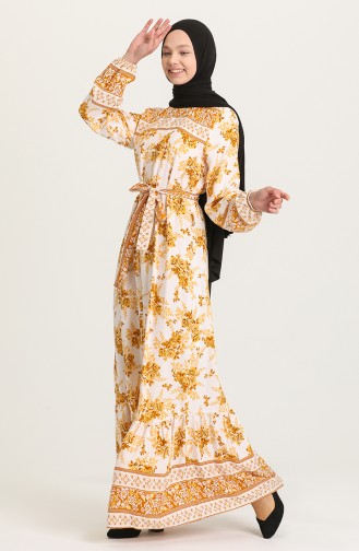 Mustard Hijab Dress 2167-04
