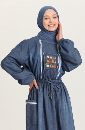 Navy Blue Hijab Dress 21Y1923-02