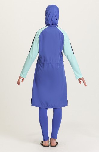 Saks-Blau Hijab Badeanzug 21407-03