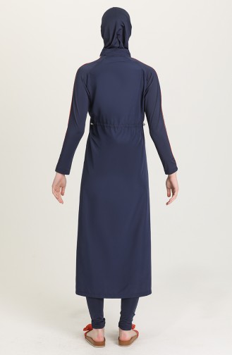 Dunkelblau Hijab Badeanzug 21501-02