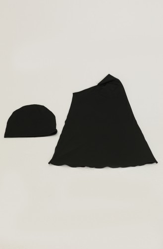 Schwarz Hijab Badeanzug 21601-01