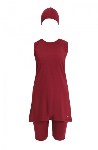 Claret Red Modest Swimwear 21800-04