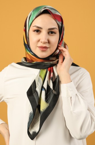 Aker S Twill Eşarp 7919-797-911 Siyah Yeşil