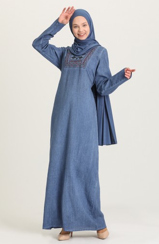 Indigo Hijab Dress 5757-01