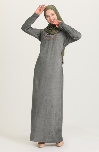 Gray Hijab Dress 5757-03