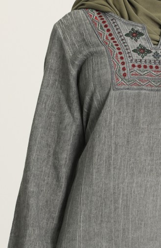 Gray Hijab Dress 5757-03