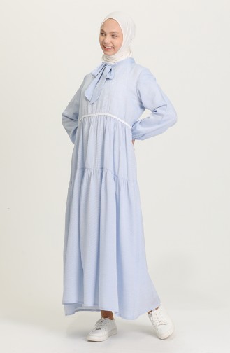 Navy Blue Hijab Dress 1604-04
