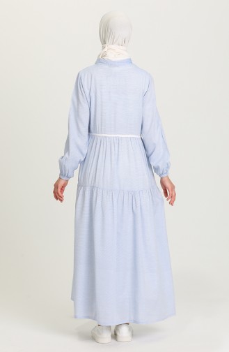 Navy Blue Hijab Dress 1604-04