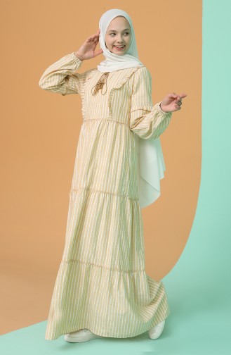 Mustard Hijab Dress 21Y8333-05