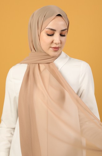 Düz Krep Şal 1010-04 Koyu Bej