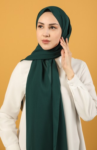 Düz Şifon Şal 13176-36 Zümrüt Yeşili