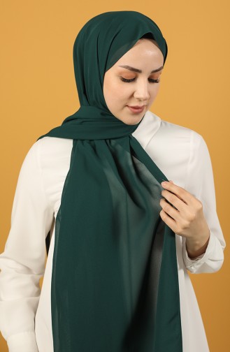 Düz Şifon Şal 13176-36 Zümrüt Yeşili