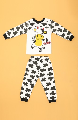 Weiß Kinder und Baby-Pyjamas 80577-01