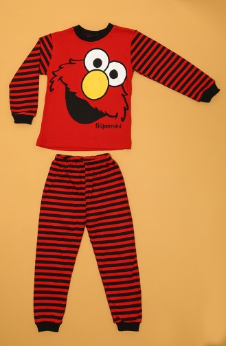 Süpermini Çocuk Pijama Takımı C79972-01 Kırmızı