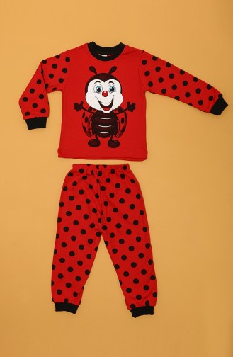 Red Baby and Children`s Pajama Set 80912-01