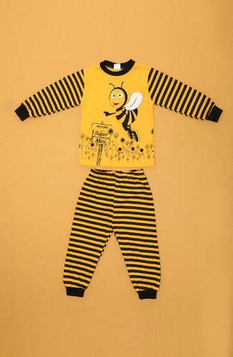 Süpermini Çocuk Arılı Pijama Takımı C80933-01 Sarı
