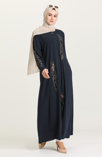 Navy Blue Abaya 1581-03