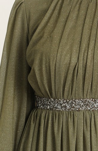 Khaki Hijab-Abendkleider 4871-01