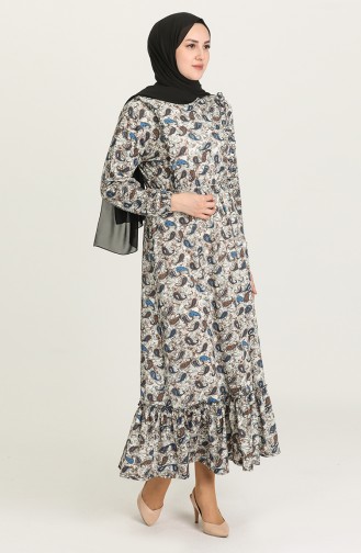 Indigo Hijab Dress 4576A-03