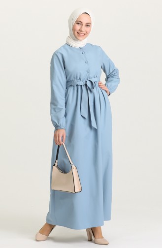 Robe Hijab Bleu Bébé 6890-01