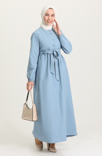 Baby Blue Hijab Dress 6890-01