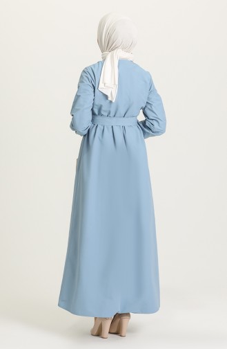 Baby Blue Hijab Dress 6890-01