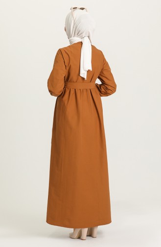 Tan Hijab Dress 6890-03