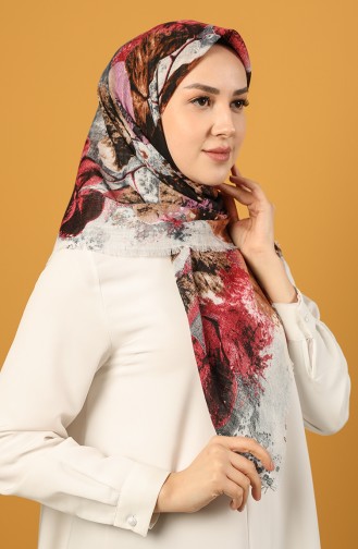 Elmina Desenli Pamuk Eşarp 792-102 Gri